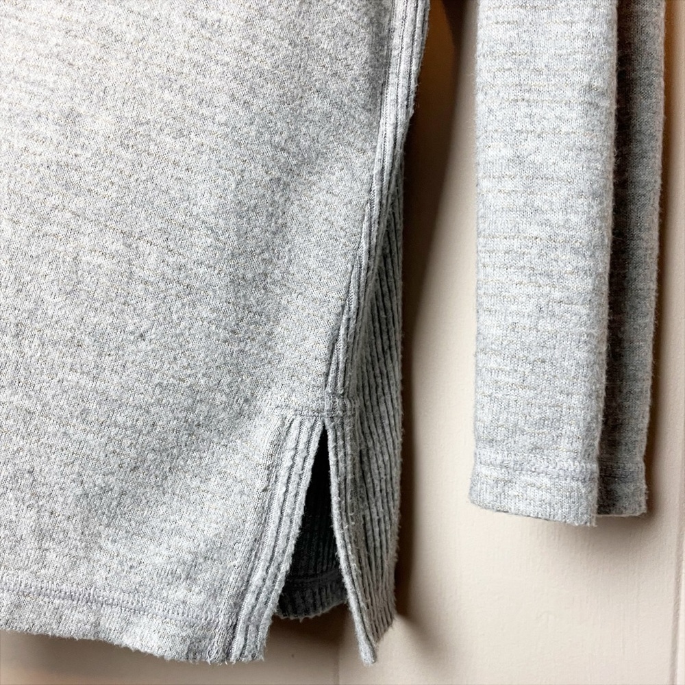 Anthropologie Saturday Sunday Cowl Neck Sweater Medium‎ gray gold metallic cozy - Picture 5 of 11